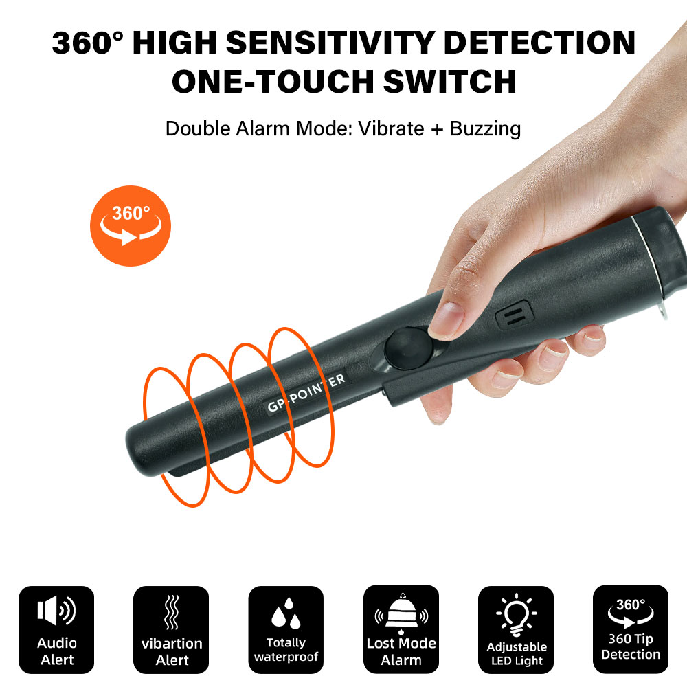 Waterproof Metal Detector Pinpointer - เครื่องตรวจจับโลหะแบบมือถือรุ่นใหม่ พร้อมแท่งตรวจจับโลหะแบบแม่นยำ GP-pointer กันน้ำ สำหรับตรวจจับเหรียญและทอง