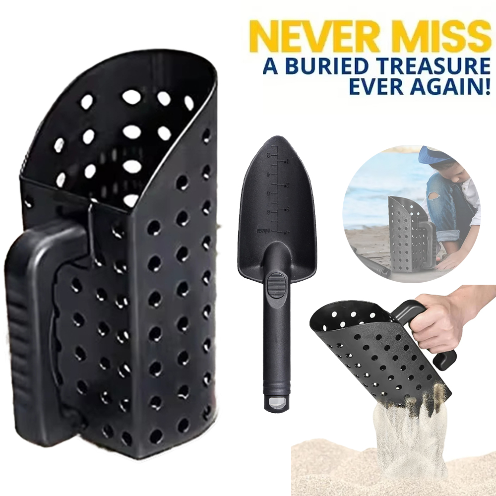Treasure Hunting Shovel Digging Tool - อุปกรณ์เสริมสำหรับการค้นหาสมบัติชายหาด ชุดที่ตักทรายและพลั่งโลหะสำหรับตรวจจับโลหะ อุปกรณ์ขุดค้น คัดแยกทรายได้รวดเร็ว