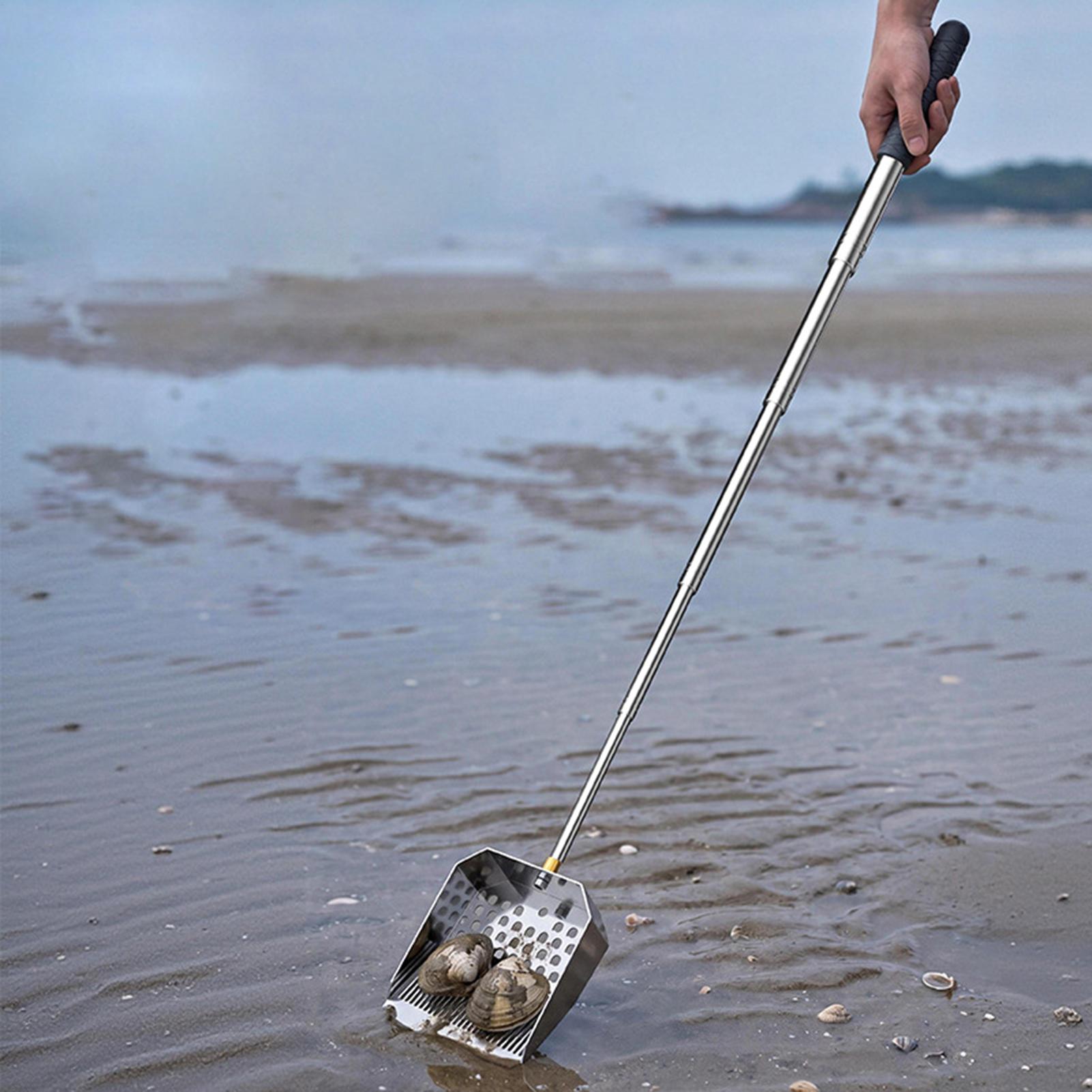 Sand Scoop Stainless Steel Beach Digging - ที่ตักทรายสแตนเลส ตะแกรงร่อนทราย ที่ตักทรายสำหรับขุดหาหอย เครื่องมือเก็บหอยสำหรับเด็กชาย เด็กหญิง เด็ก