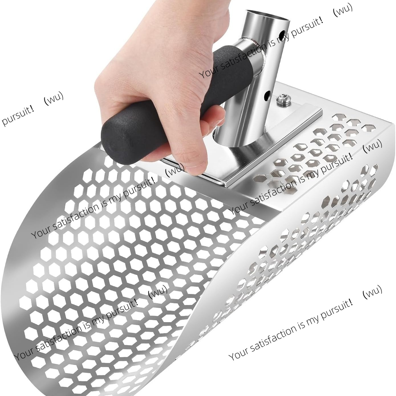 Treasure Hunting Shovel Digging Tool - พลั่วชายหาดสแตนเลส 304 พร้อมด้ามจับ อุปกรณ์เสริมเครื่องตรวจจับโลหะ สำหรับล่าสมบัติ ค้นหาทอง