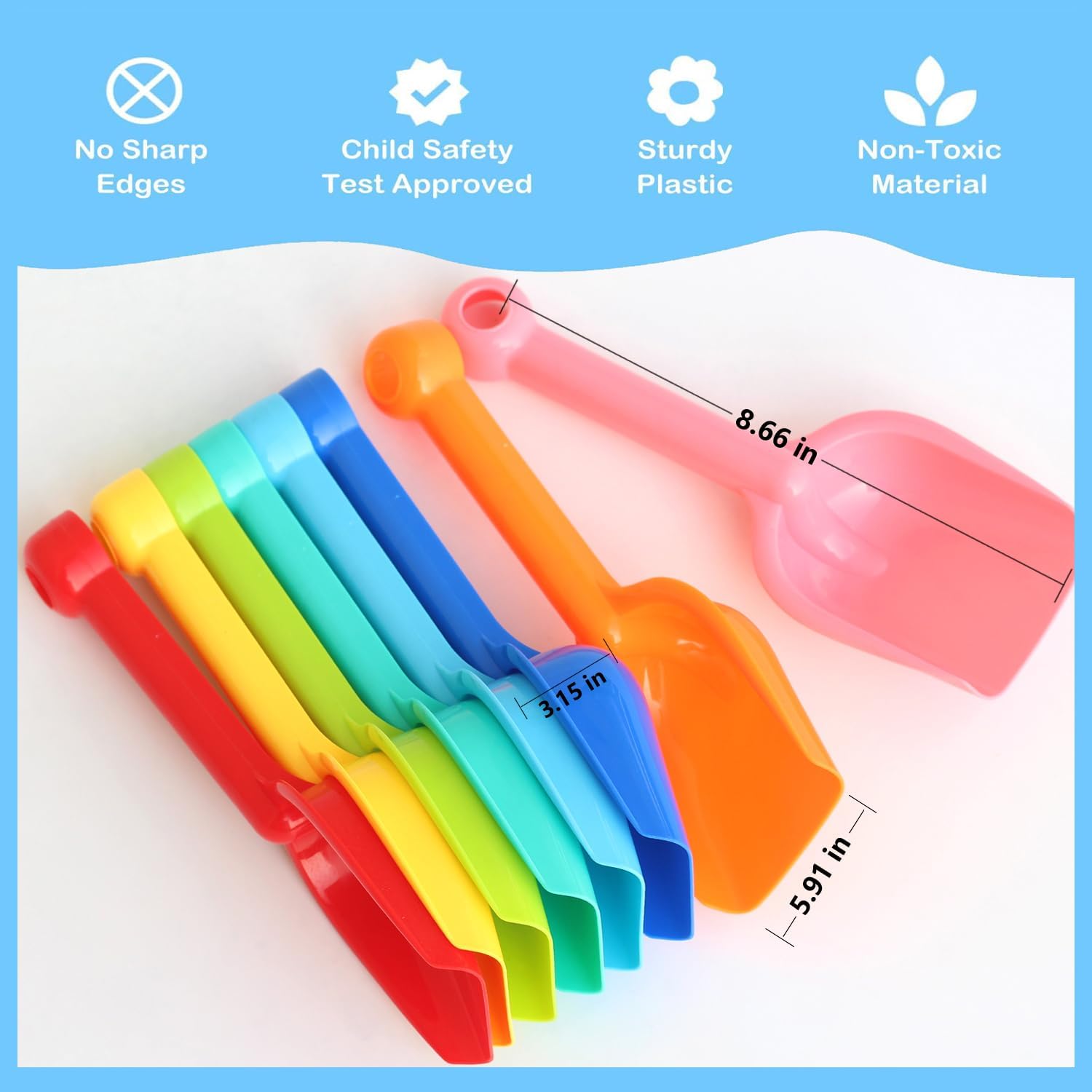 ชุดพลั่วพลาสติกสำหรับเด็ก 8 ชิ - Sand Scoop Stainless Steel Beach Digging บทวิจารณ์และราคา