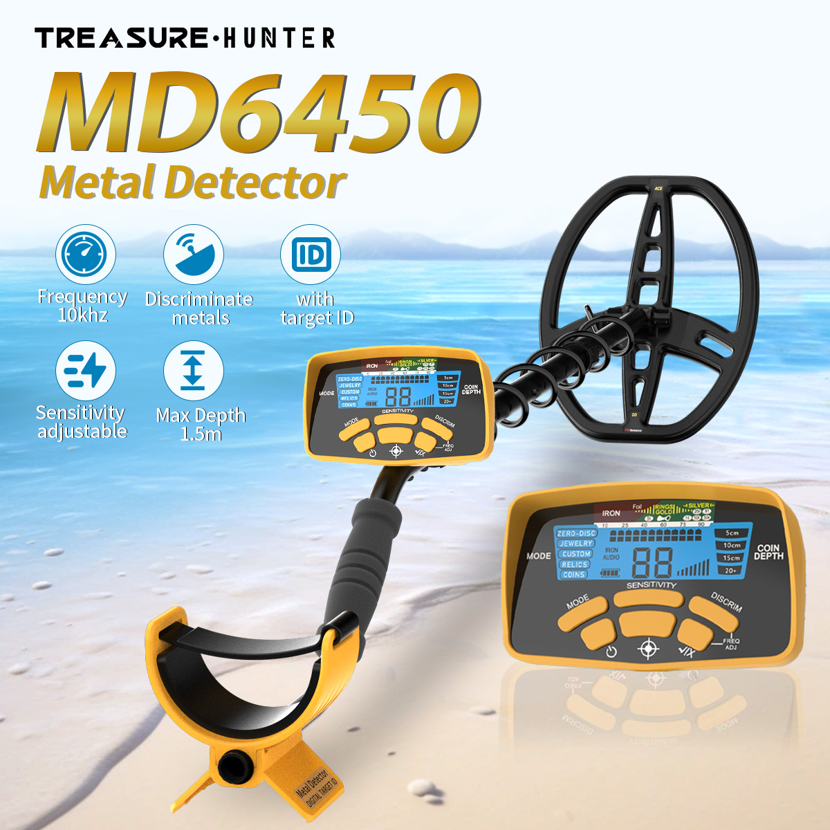 นักล่าสมบัติมืออาชีพ DM6450 11 - Waterproof Metal Detector Pinpointer บทวิจารณ์และราคา
