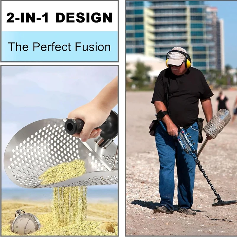 ตักทรายชายหาดสแตนเลสกันสนิมพร้ - Sand Scoop Stainless Steel Beach Digging บทวิจารณ์และราคา