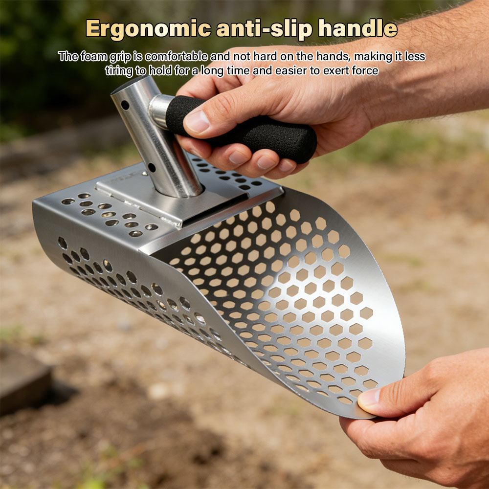 พลั่วตักทรายสแตนเลสแบบพกพา เคร - Sand Scoop Stainless Steel Beach Digging บทวิจารณ์และราคา