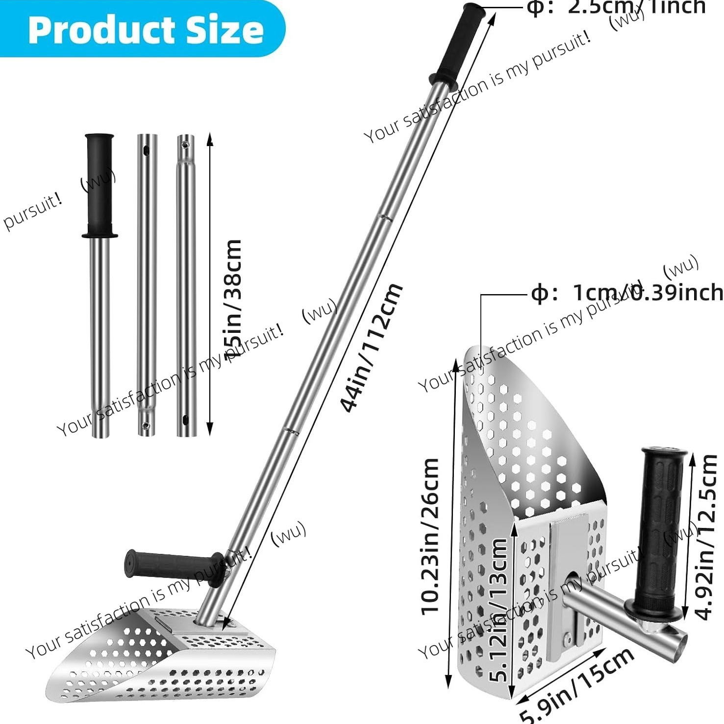 พลั่วชายหาดสแตนเลส 304 พร้อมด้ - Treasure Hunting Shovel Digging Tool บทวิจารณ์และราคา