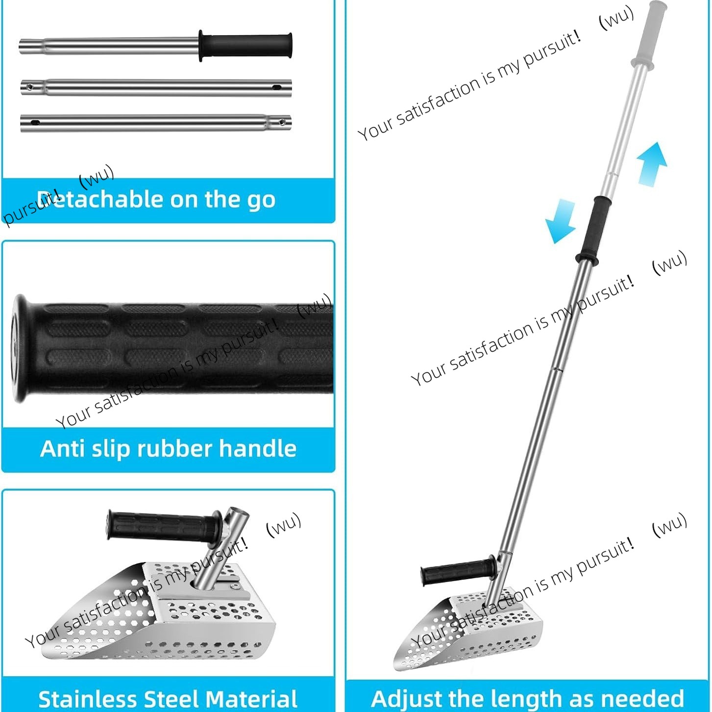 พลั่วชายหาดสแตนเลส 304 พร้อมด้ - Treasure Hunting Shovel Digging Tool บทวิจารณ์และราคา