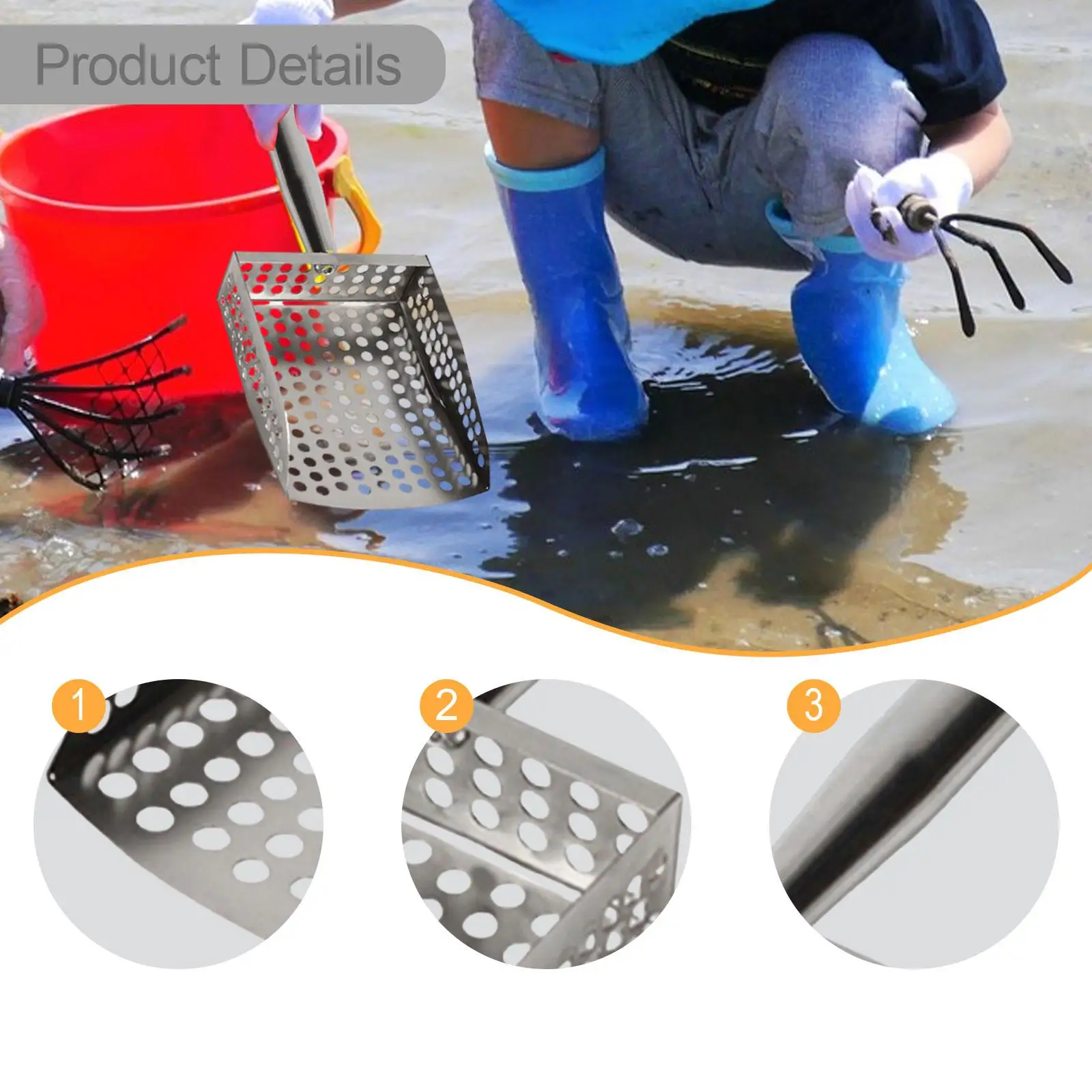 พลั่วตักชายหาดอเนกประสงค์ พกพา - Sand Scoop Stainless Steel Beach Digging บทวิจารณ์และราคา