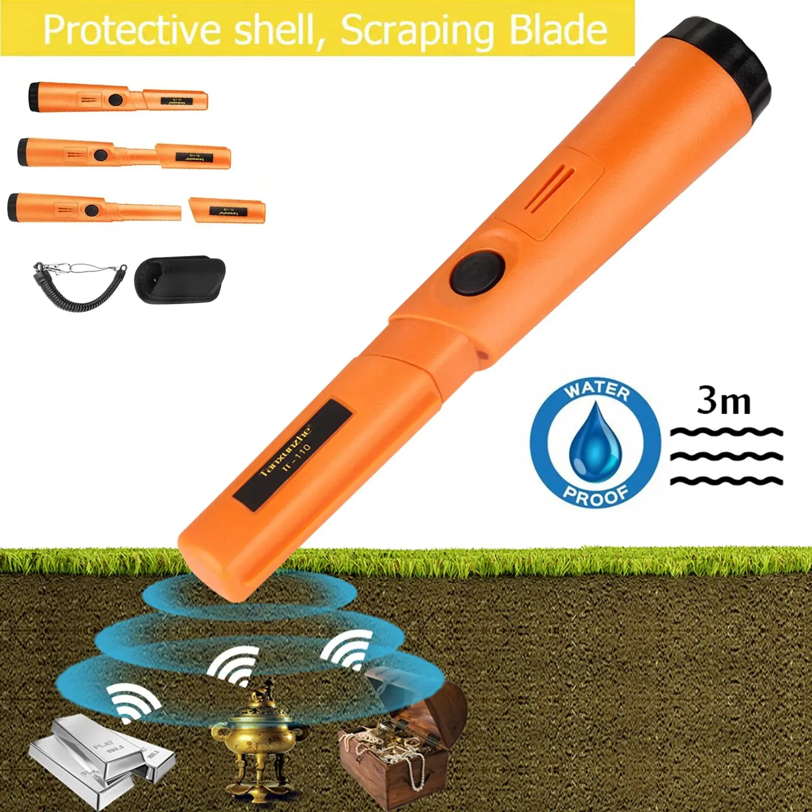 เครื่องตรวจจับโลหะแบบมือถือ TC - Waterproof Metal Detector Pinpointer บทวิจารณ์และราคา