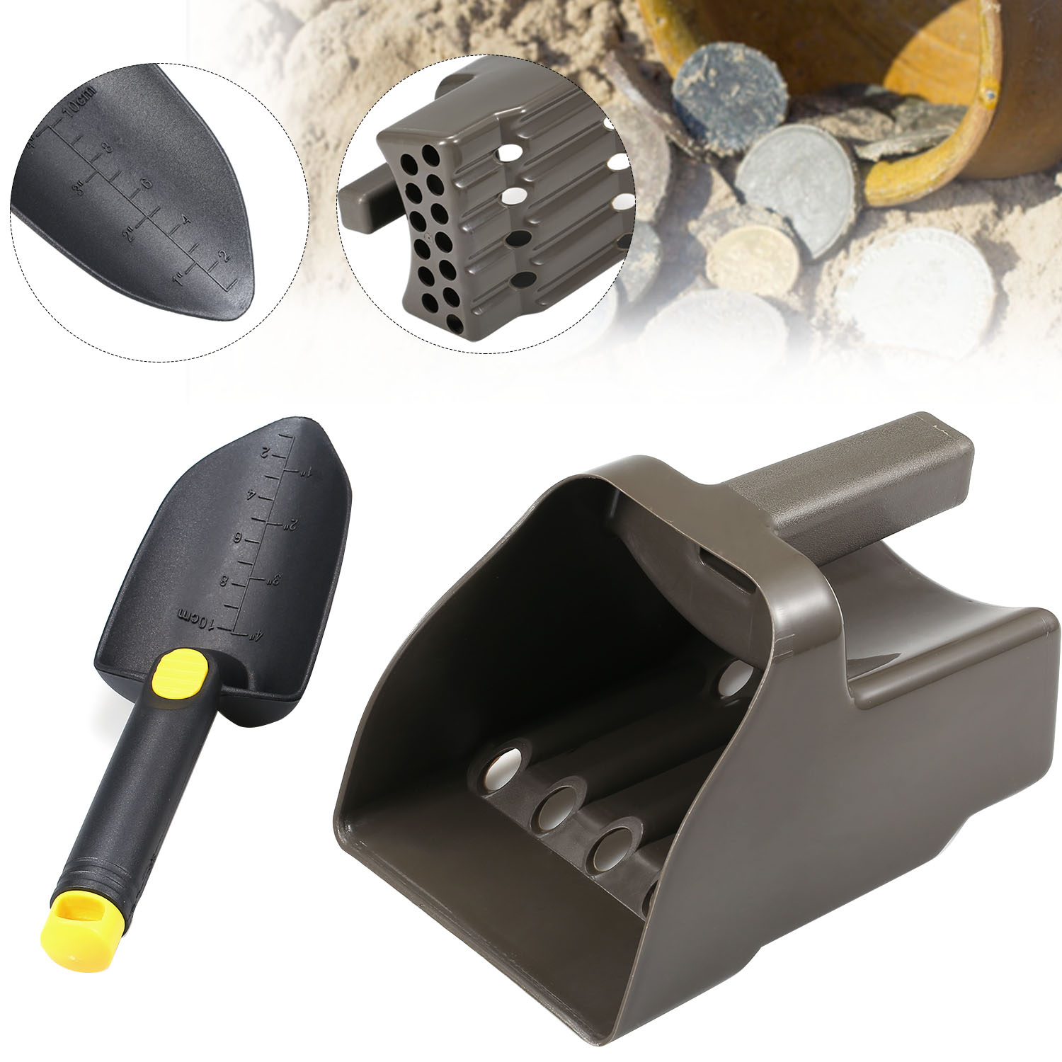 ชุดที่ตักทรายและพลั่ว อุปกรณ์เ - Treasure Hunting Shovel Digging Tool บทวิจารณ์และราคา